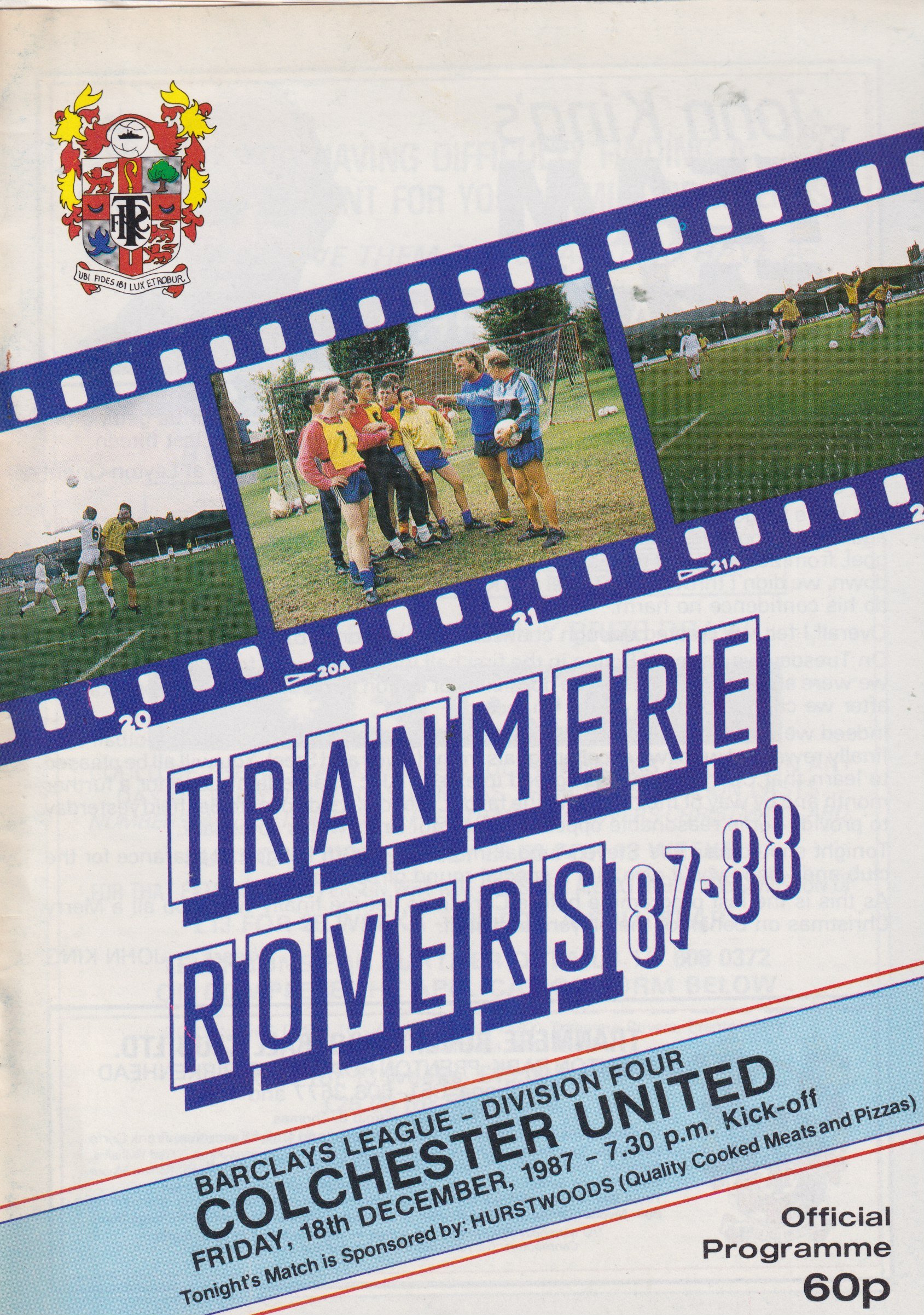 Tranmere Rovers v Colchester United match programme